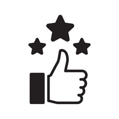Poster - Thumbs up solid glyph icon representing like approval success and positive feedback for social media satisfaction and customer review agreement vector