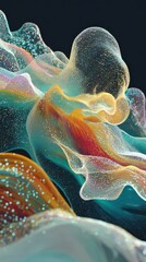 Aufkleber - Colorful, abstract image of a wave with a rainbow-colored swirl. isolated-3d-background