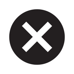 Poster - Close button solid glyph icon with X mark for delete and cancel action error notification or incorrect answer symbol in a simple circle vector