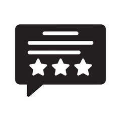 Poster - customer review solid glyph icon with three star rating for feedback and satisfaction survey product