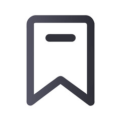 Poster - Simple Bookmark Icon Illustration Isolated on Black Background with Rounded Edges