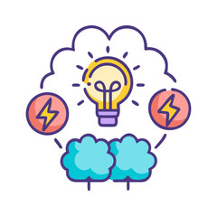 Poster - Concept illustration of creative inspiration connecting energy and innovative ideas in a network