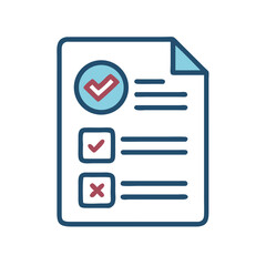 Poster - Completed checklist with tick and cross marks on a modern styled document