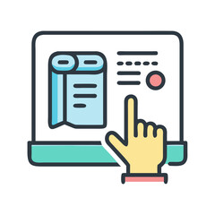 Poster - Digital Document Processing with Finger Tap: Icon for online banking or financial transactions