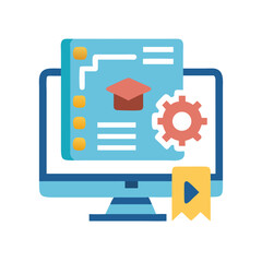 Poster - Online Education Platform Interface Displaying Learning Tools and Academic Elements
