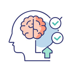 Poster - Brain function, thought process and idea generation in human mind abstract icon