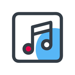 Poster - Modern Music App Icon Design with Rounded Square Frame and Play Symbol