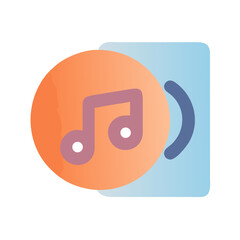Poster - Isolated flat design vector illustration of music application, playing music, music icon