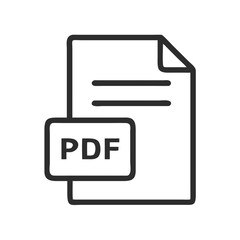 Fototapete - Minimalist PDF Document Icon on Black Background for Software and Web Designs