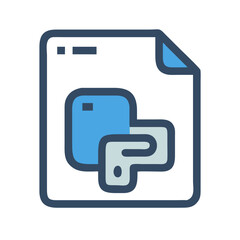 Fototapete - Python file format graphic illustration for programming content and technology concepts