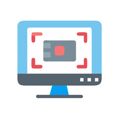 Fototapete - Computer Screen Recording with Capture Focus and Frame Graphic Icon Design