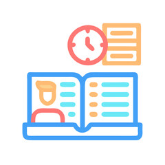 Poster - Time Management for Students: An Open Book, Clock, and Document Symbol
