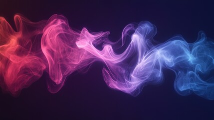 Poster - Swirling, colorful smoke plumes against a dark background