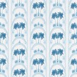 © Mamer - Elegant Blue Palm Tree Arch Pattern Tropical Wallpaper Design