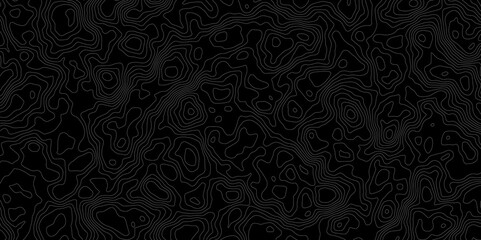 Poster -  topographic map with contour lines showing elevation changes design is abstract and graphic, with a seamless, modern feel elevation black background.