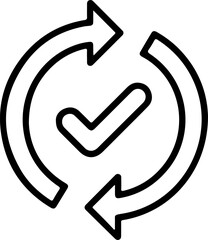 Poster - Circular arrows with a check mark inside representing confirmation and process completion