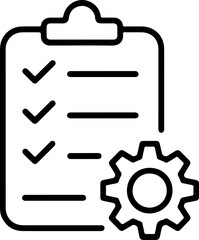 Poster - Checklist with gear icon symbolizing task management and operational efficiency