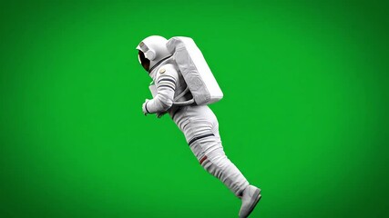 Wall Mural - astronaut floating in space with green background for editing use with ai generated