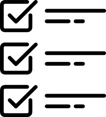 Poster - Three completed checklist items with checkmarks inside squares and text lines