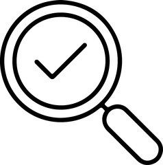 Poster - Magnifying glass with a check mark inside symbolizing successful search or verification