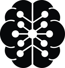 Aufkleber - Abstract black silhouette representing a neural network or brain structure