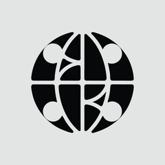 Aufkleber - Abstract globe symbol with modern minimalist design suitable for business branding
