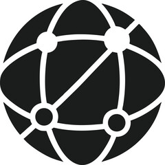 Aufkleber - Abstract black globe or network sphere design with flowing minimal lines