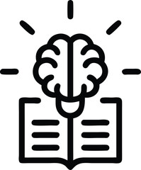 Poster - Black silhouette of an open book with glowing light illustrating education and knowledge