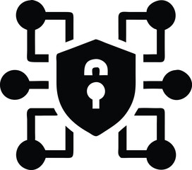 Aufkleber - Seamless integration of a shield and padlock silhouette vector design