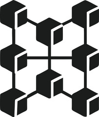 Aufkleber - Interconnected nodes illustration representing data structure and network visualization