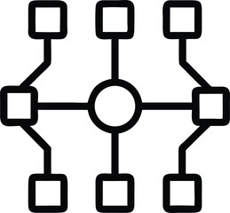 Aufkleber - Interconnected nodes illustration depicting a data network visualization concept