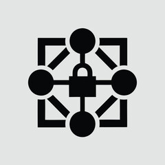 Poster - Secured network connection graphic representing data protection and cyber security