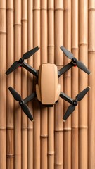 Poster - Elegant flat lay of a drone flying over bamboo with dusky shades and bright minimal glow