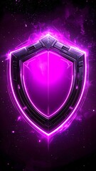 Poster - Epic purple energy shield with glowing light and textures in sci-fi style design