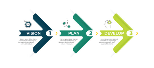 Leinwandbilder - Vector infographic label with icon. 3 step options. Diagram business workflow product activity. presentation, website, banner