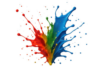 Fototapete - Dynamic paint splash in vibrant colors, isolated on a transparent background, perfect for creative projects