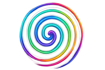 Fototapete - Vibrant rainbow spiral forming concentric circles, ideal for design projects needing a colorful and dynamic element
