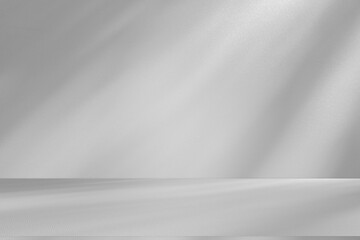Poster - Wall interior background, studio and backdrops show products.with shadow from window color white and grey. background for text insertion and presentation product	