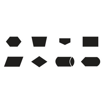 Vector illustration of set of shapes. Label icon set. Design elements.
