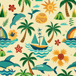 © Sakil Design - Colorful Summer Seamless Pattern