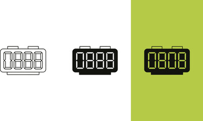 Poster - Digital clock display vector illustration time alarm watch electronic number design hour minute second 1000 editable vector illustration with png format