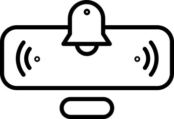 Leinwandbilder - Webcam icon, black outline, shows rectangular camera with lens and microphone, symbolizing video call, online meeting, or virtual communication technology