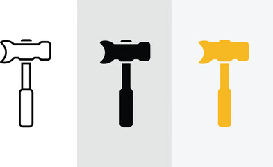 Poster - Vector icon of hammer tool equipment for construction and repair work isolated on white background editable vector illustration with png format
