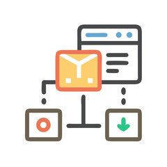 Poster - Data flow illustration with server and client communication diagram