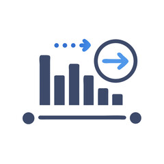 Aufkleber - Decreasing graph trend leads to a significant increase