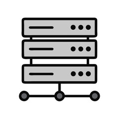 Poster - Server stack illustration connecting data with network resources graphic