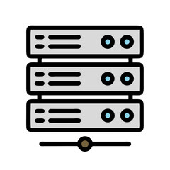 Poster - Stylized server rack illustration on a White Background