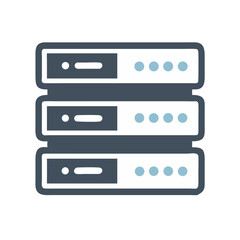 Poster - Flat server icon stacked up for data management needs
