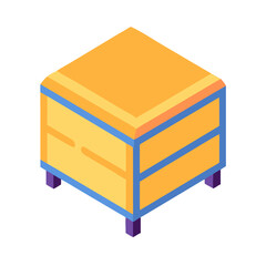 Poster - Isometric chest of drawers illustration against a black backdrop
