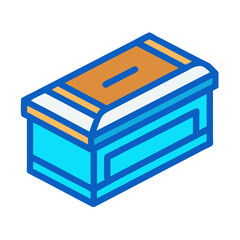Poster - Isometric blue and orange rectangle box on White Background